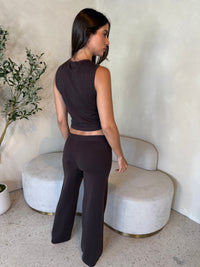 Brown Sweater Top & Pant Set
