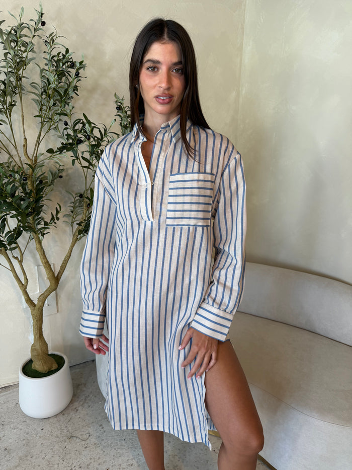 Striped Shirt Dress