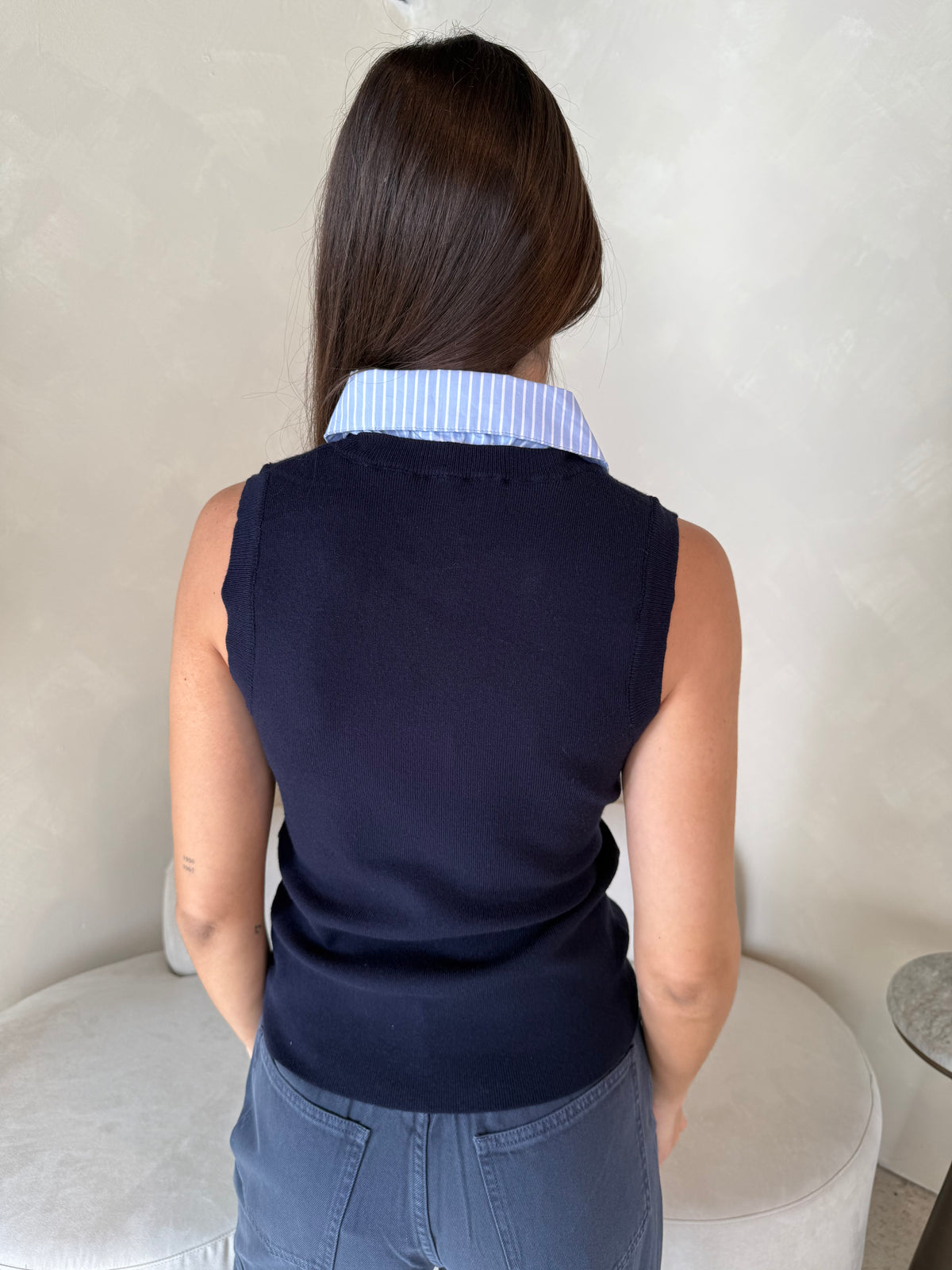 Stripe Contrast Sweater Top