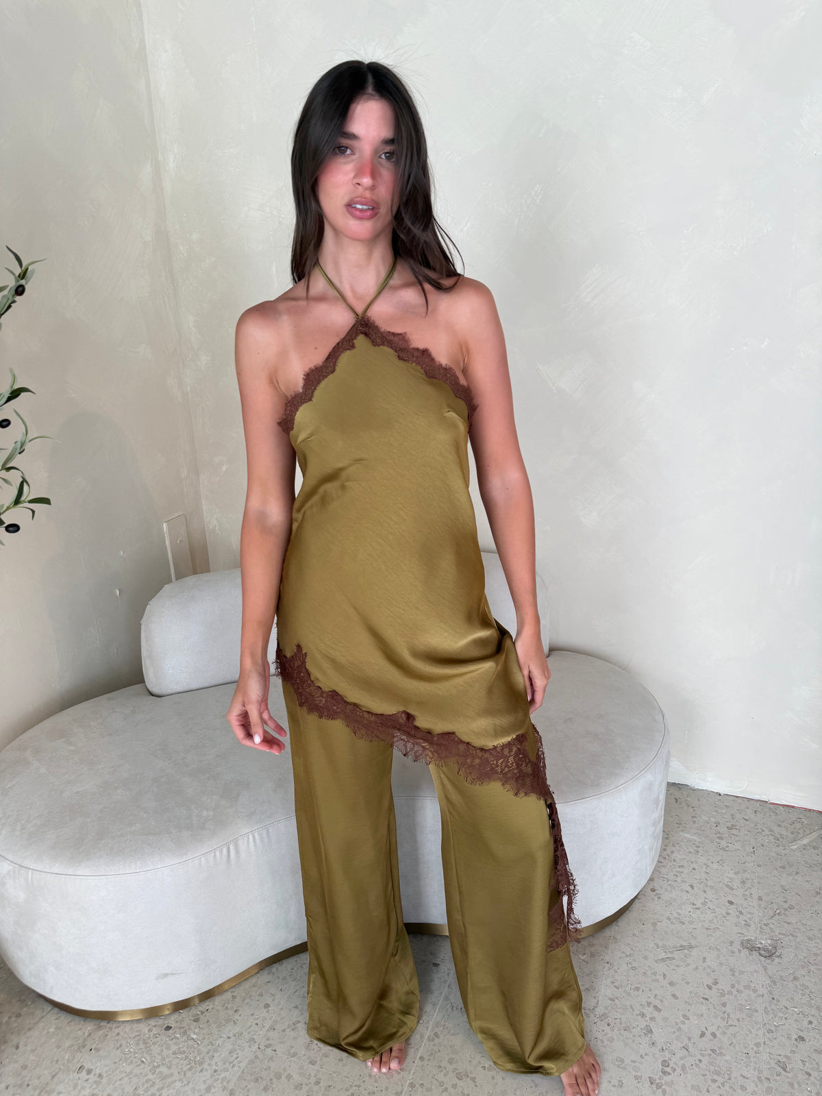 Satin Halter Jumpsuit