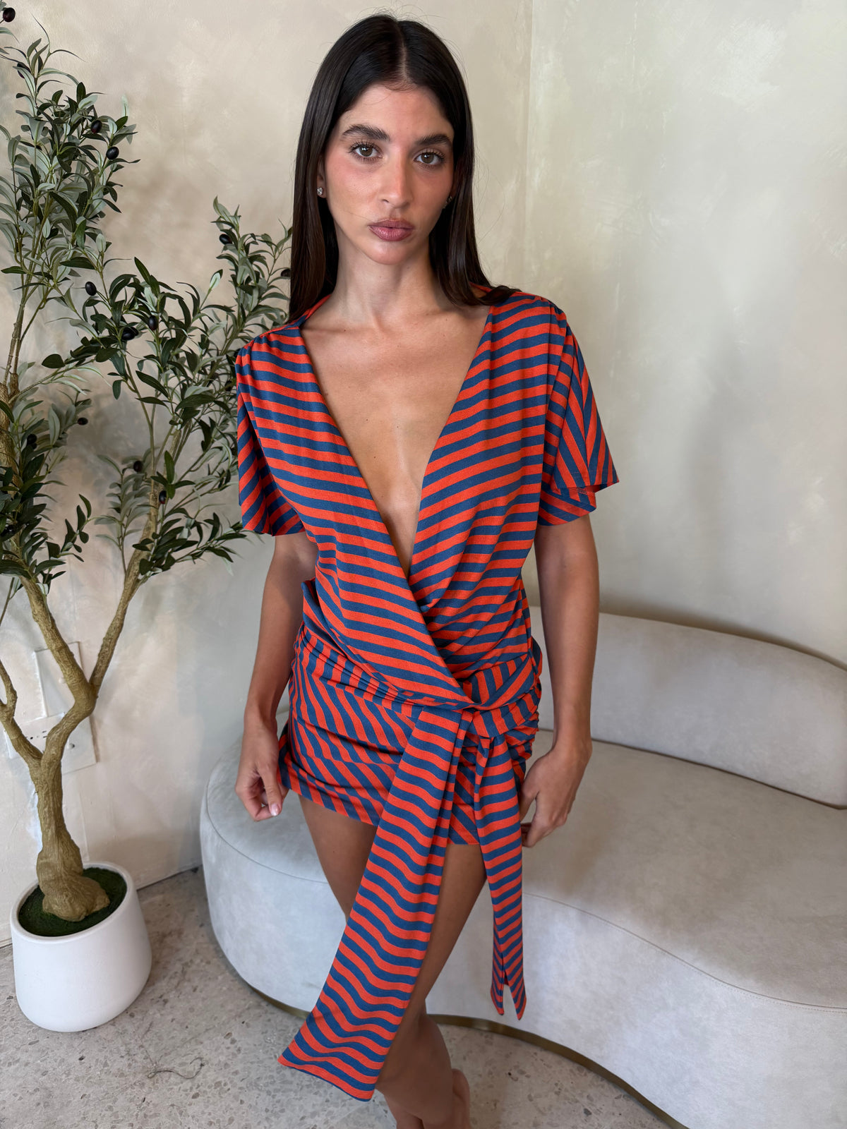 Dolman Stripe Jersey Dress