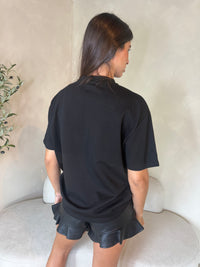 Faux Leather Ruffle Short