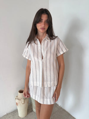 Stripe SS Top & Skirt Set