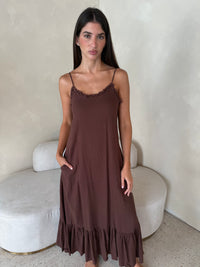 Linen Strappy Maxi Dress