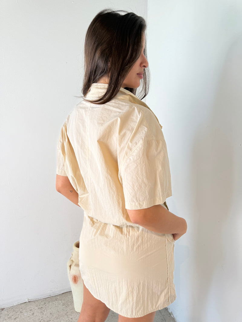 Beige Zipper Top & Skort Set