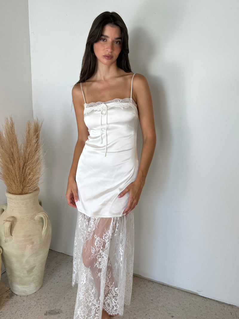 Lace Trim Maxi Slip Dress