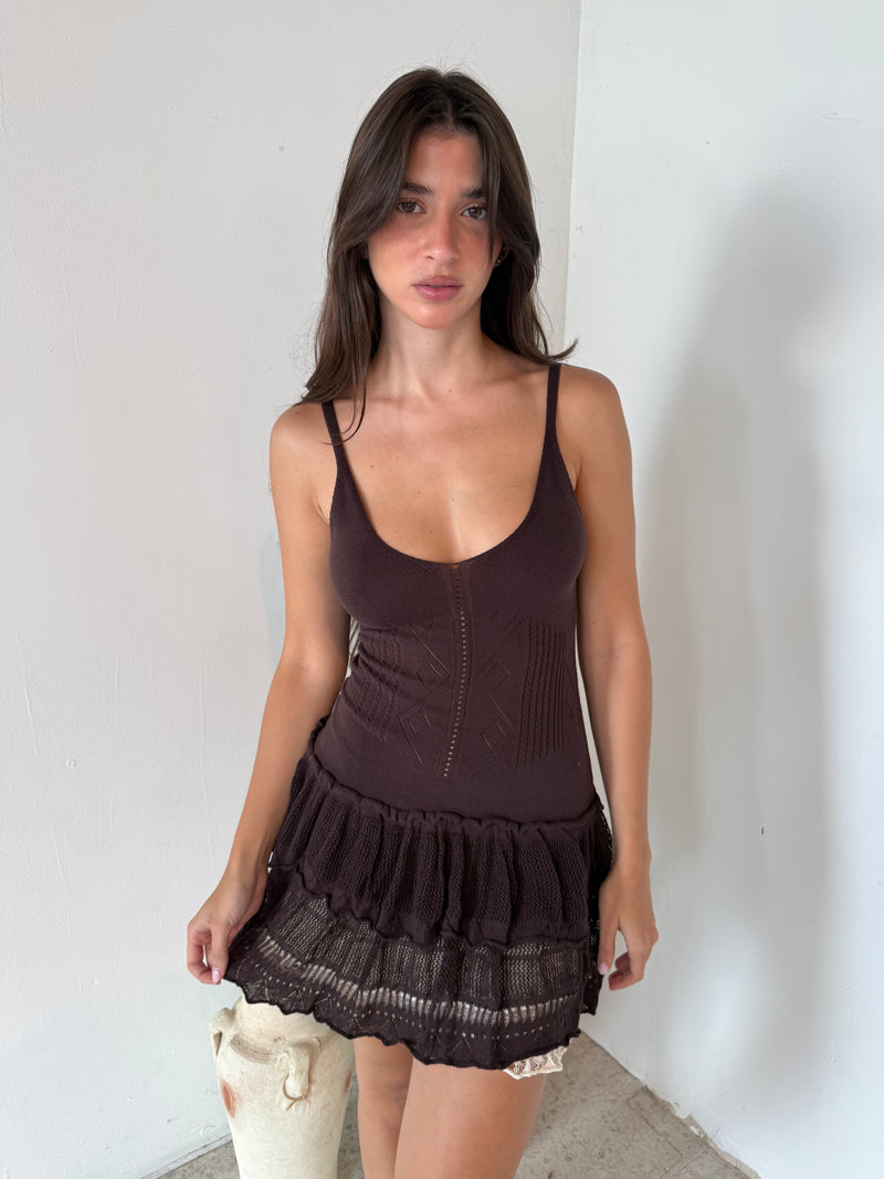 Ruffled Hem Mini Tank Dress