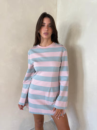 Striped LS Dress