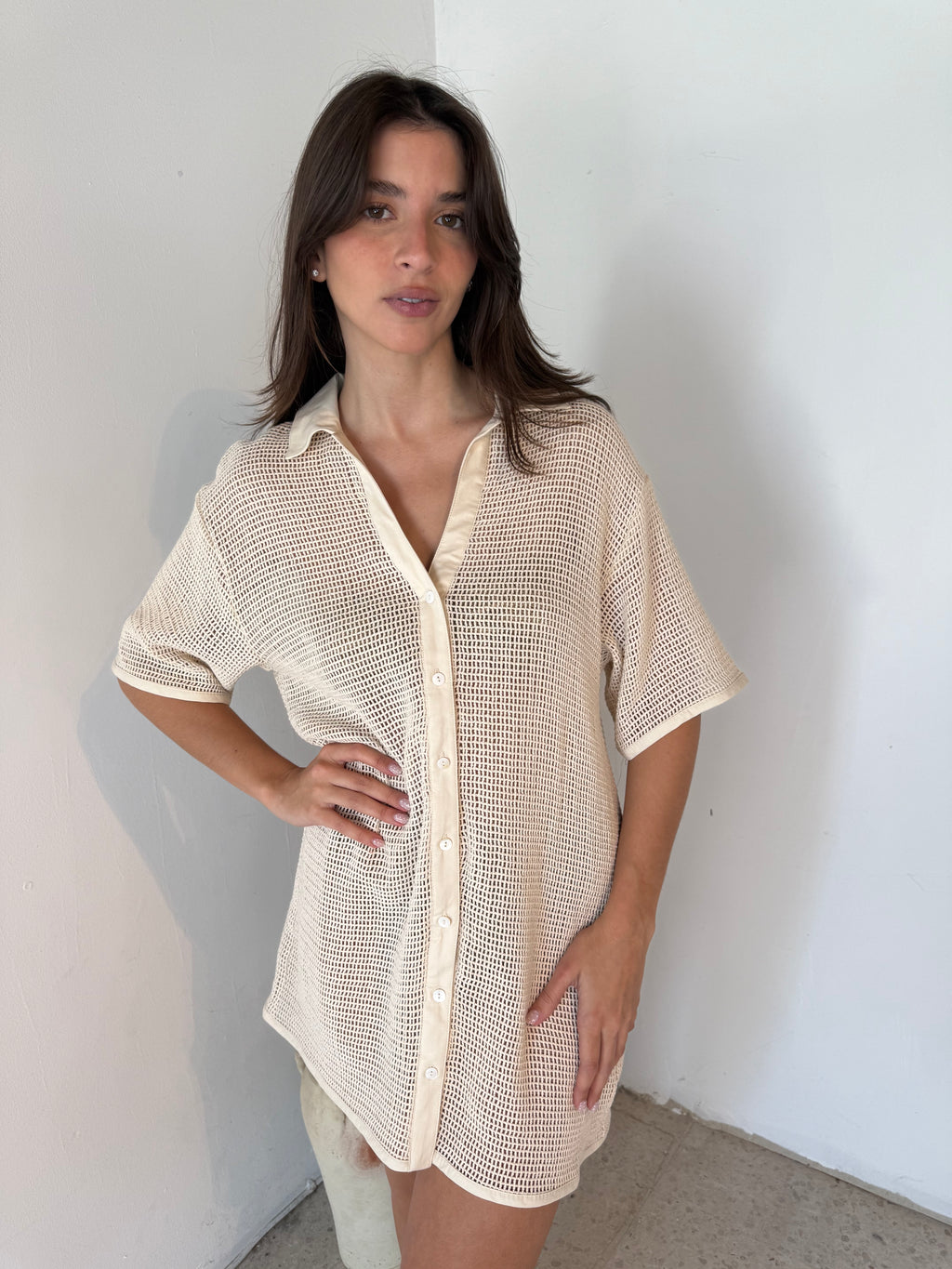 SS Button Down Cover up
