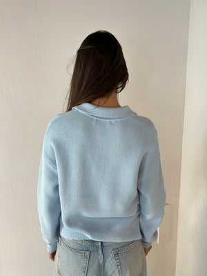 LS Collar Button Top