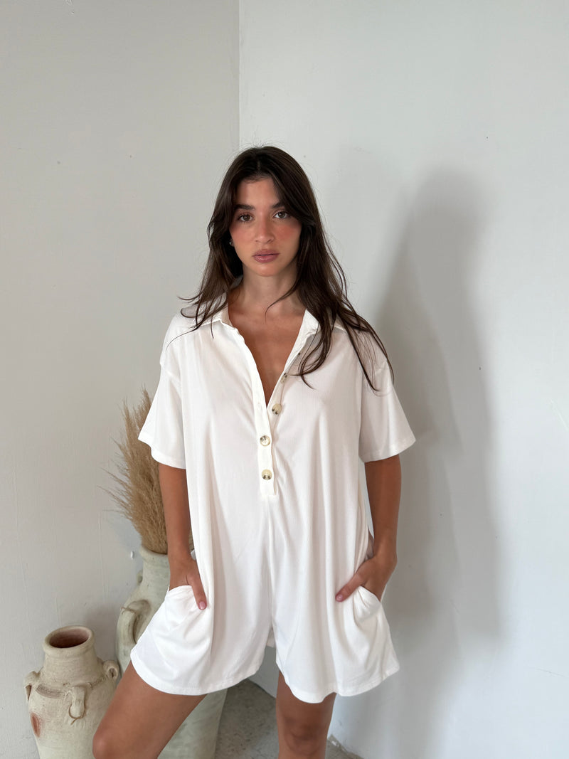 Casual Button Down Romper