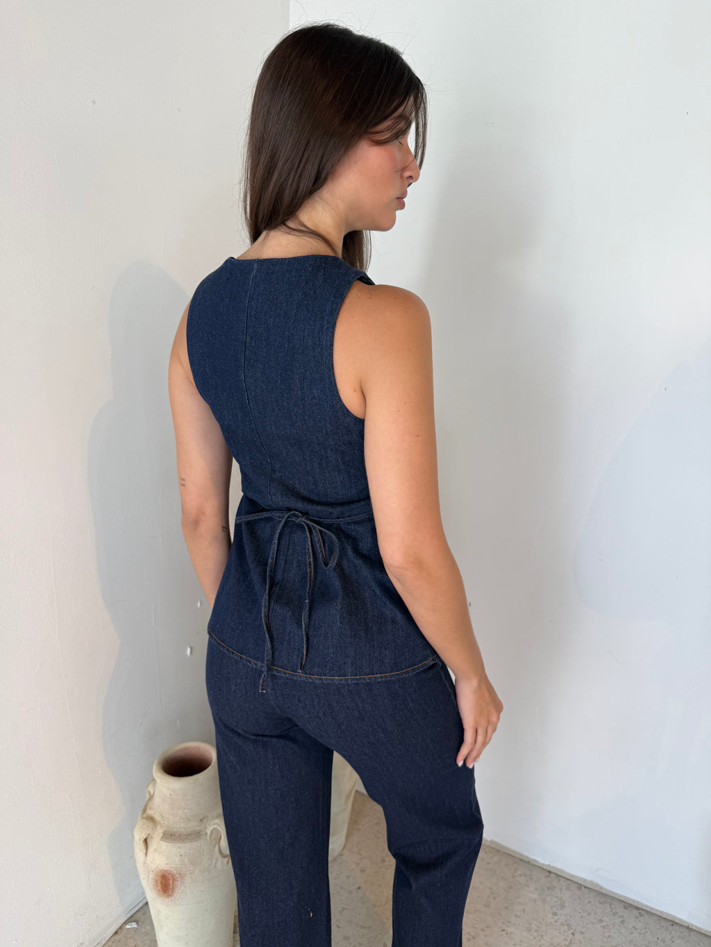 Ellen Denim Vest Top & Pant Set