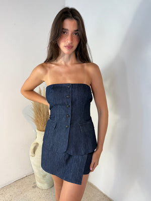 Denim 2pc Short Set