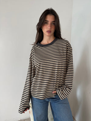 Oversized Stripe LS Top