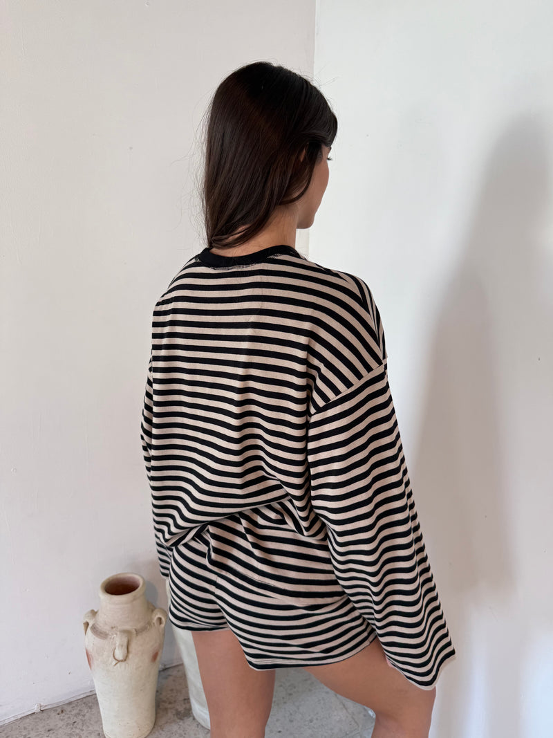 Stripe LS Top & Short Set