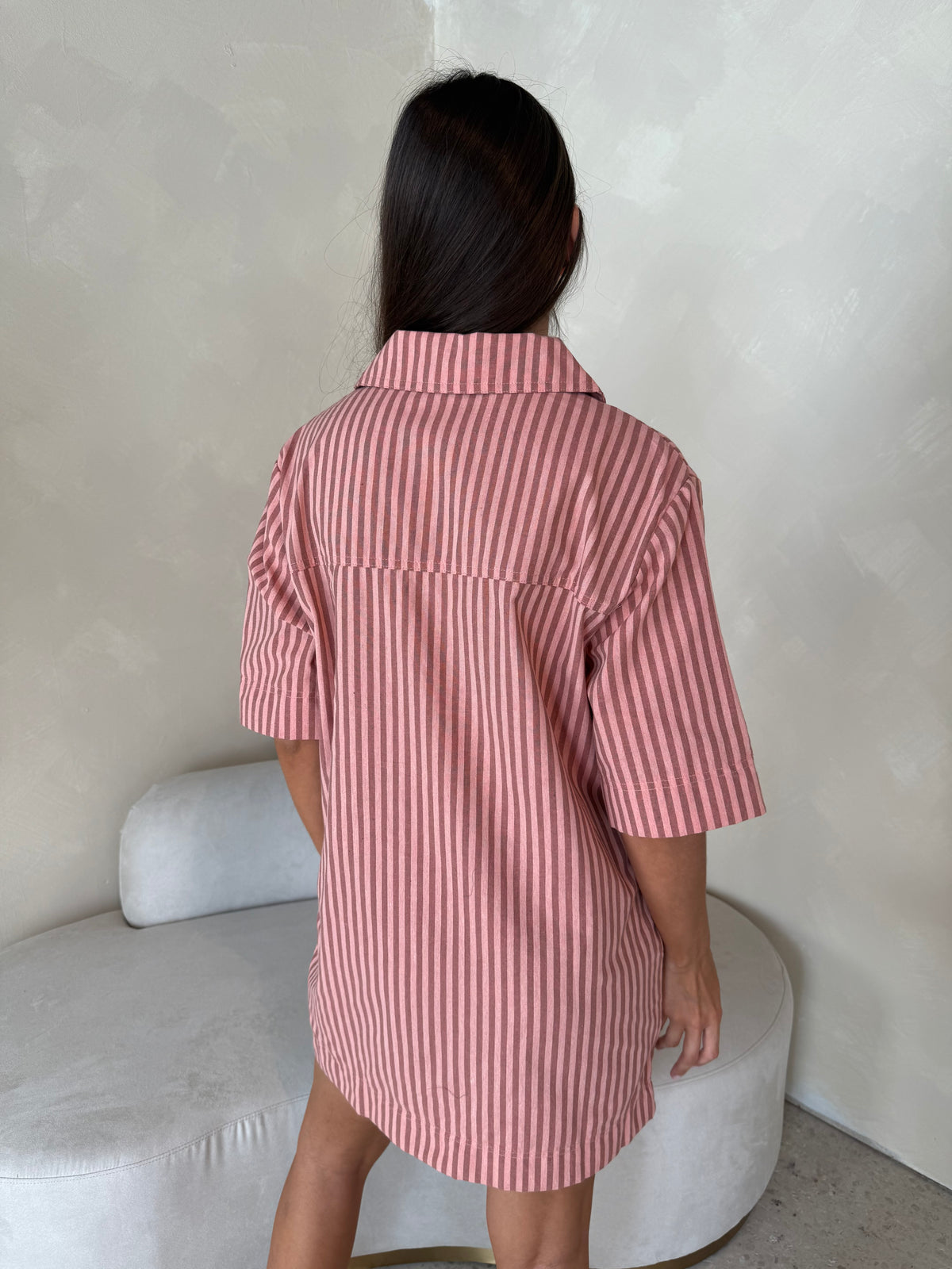 Ss Stripe Collar Dress