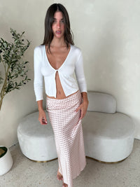 Polka Satin Maxi Skirt