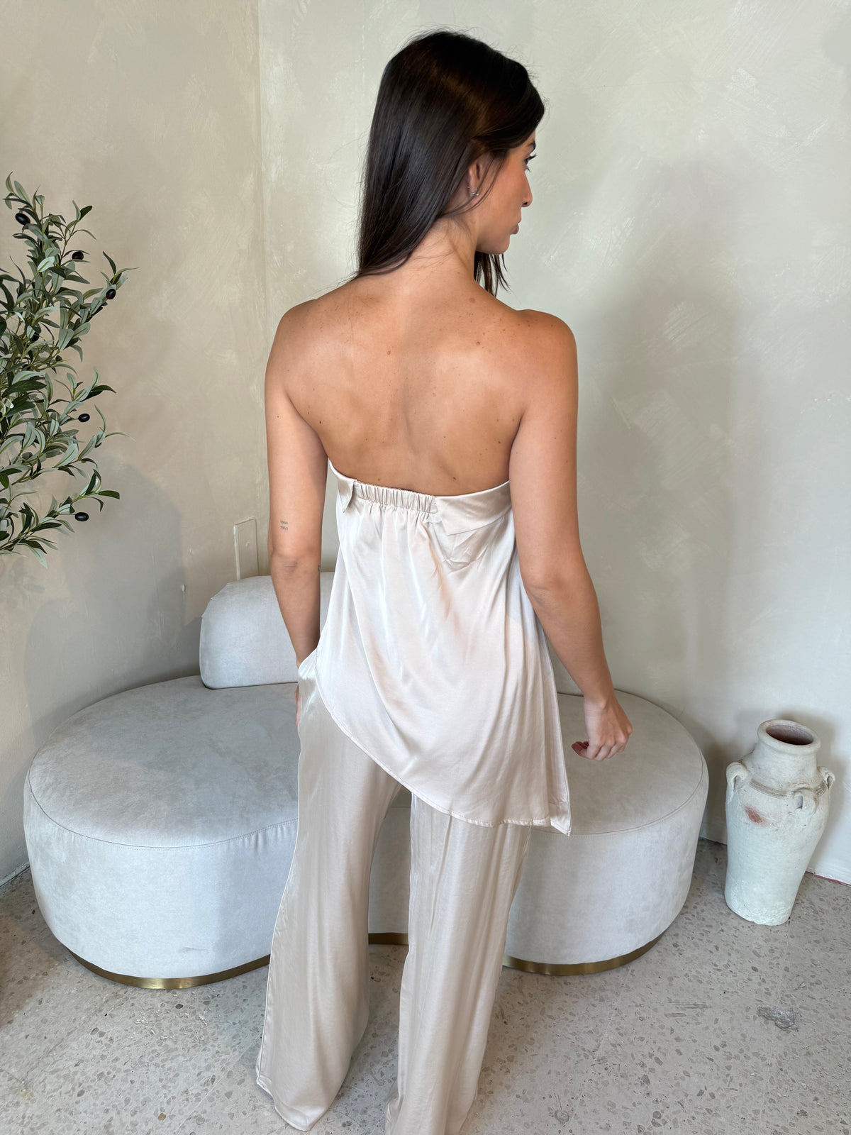 Satin Strapless Set