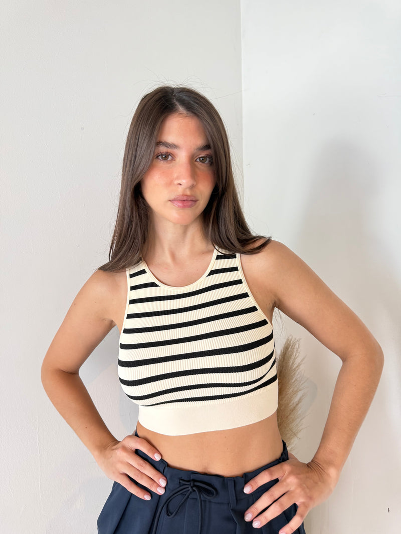 Striped Crop Tank Seamless