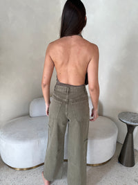 Washed Olive Cargo Pants