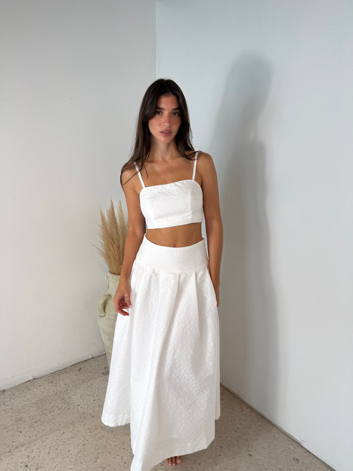 Bonding Lace Crop Top And Midi Skirt Set