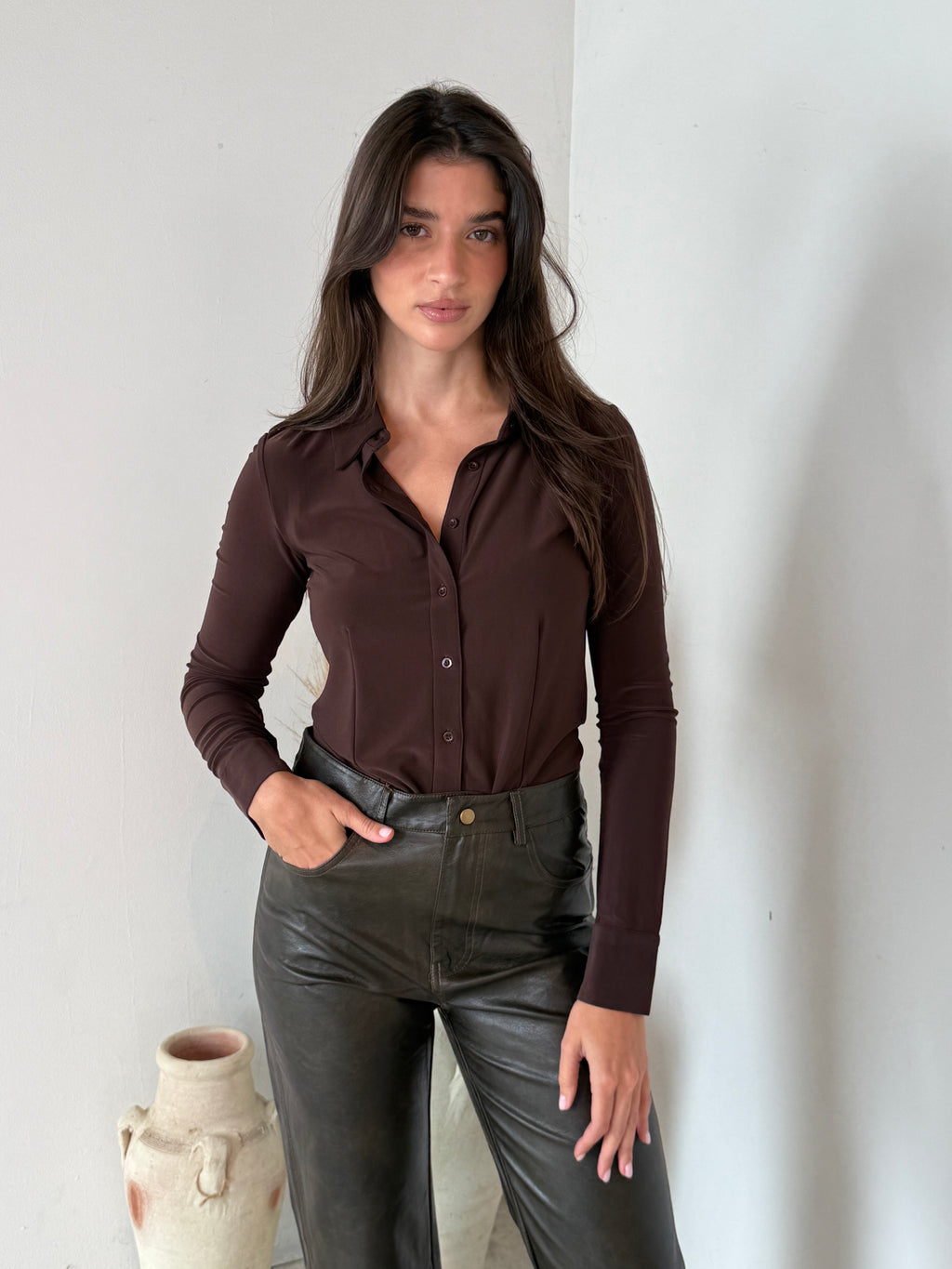 LS Buttondown Bodysuit