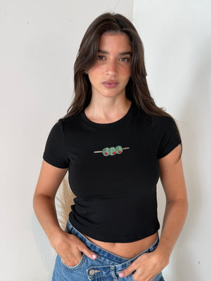 Olive Beaded Tee