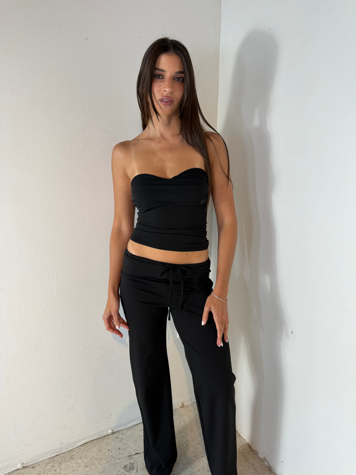 Black Bandeau Top & Pant Set