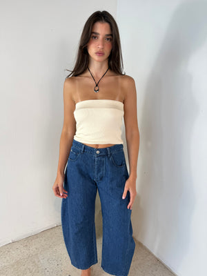 Denim Baggy Barrel Pants