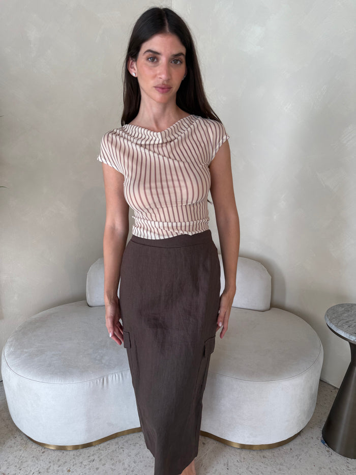 Cargo Linen Skirt