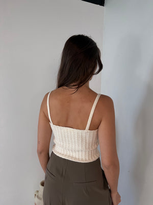 Ivory Gold Button Top