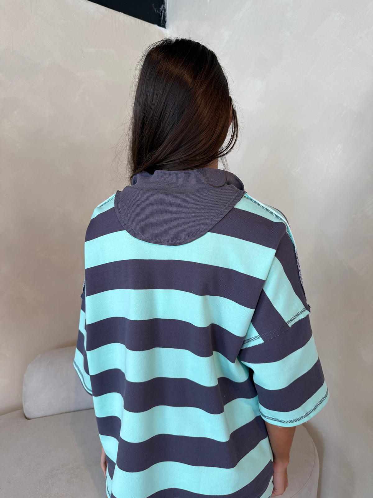 Mint Stripe SS Top & Short Set