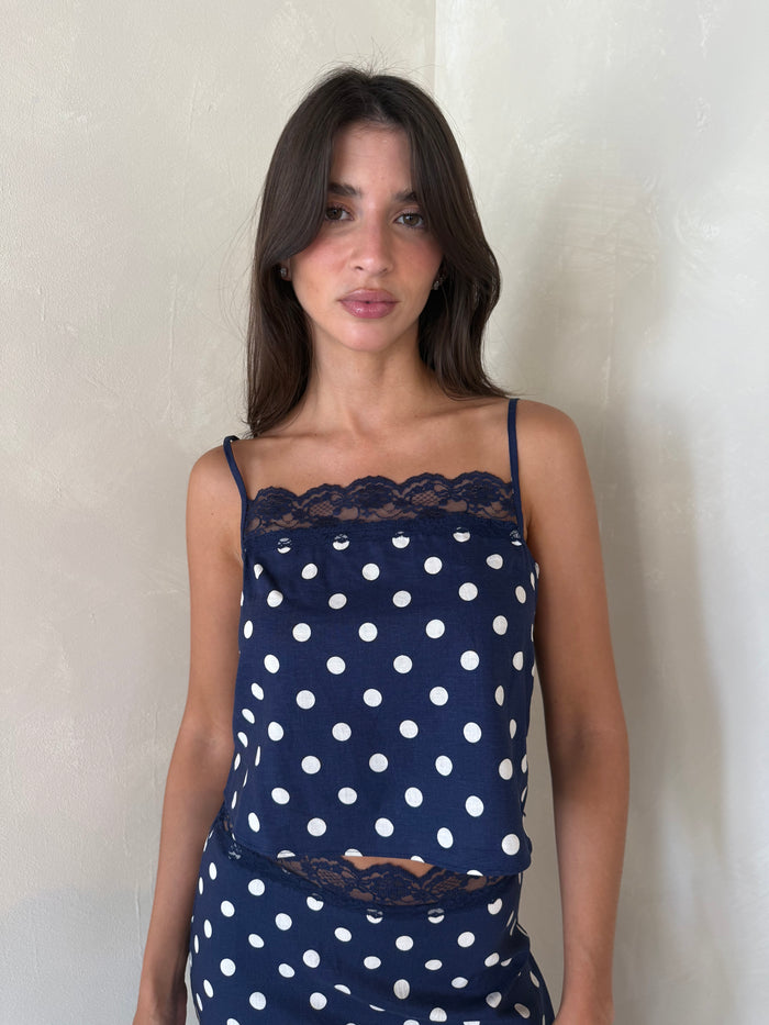 Polka Lace Top & Skirt Set