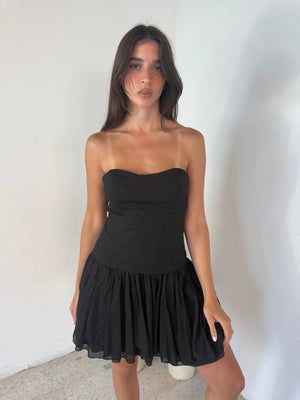Asymmetrical Hem Bandeau Dress
