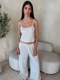 Grey Waffle Tank Top & Jogger Pants Set