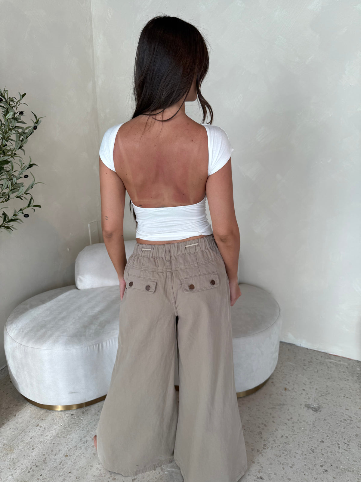 Khaki Drawstring Pants