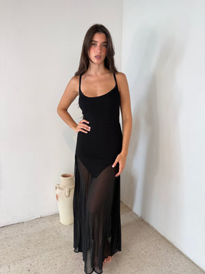 Sheer Bottom Maxi Dress