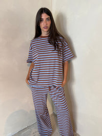 Stripe Blue Brown Set