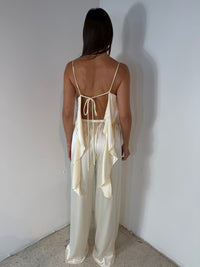 Satin Ruffle Top & Pant Set
