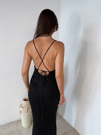 Black Sequin Long Dress