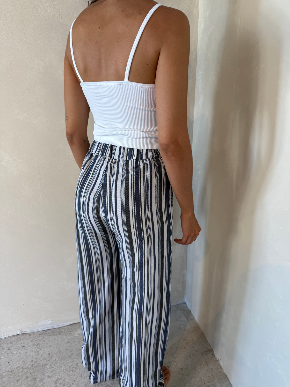 Striped Denim Pants