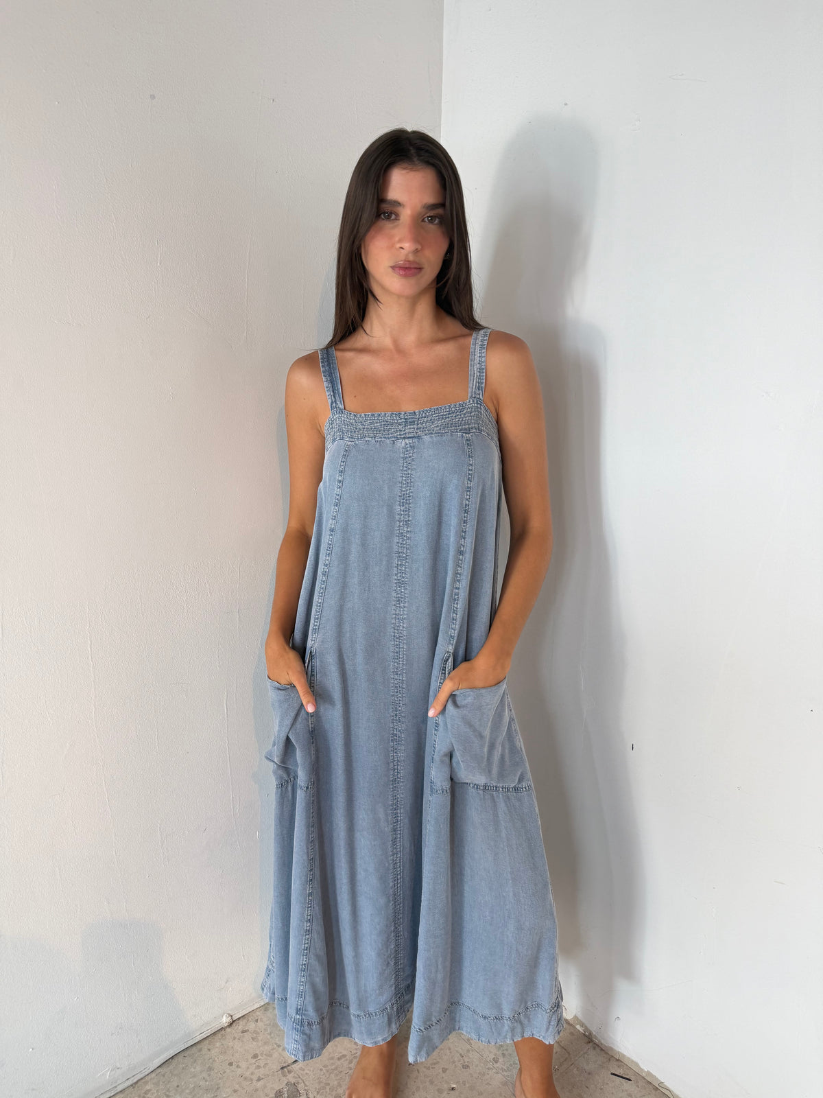 Denim Stitch Detail Dress