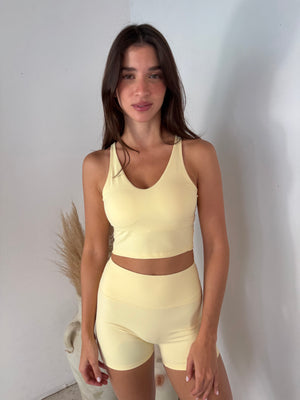 V Neck Top & Biker Short Set