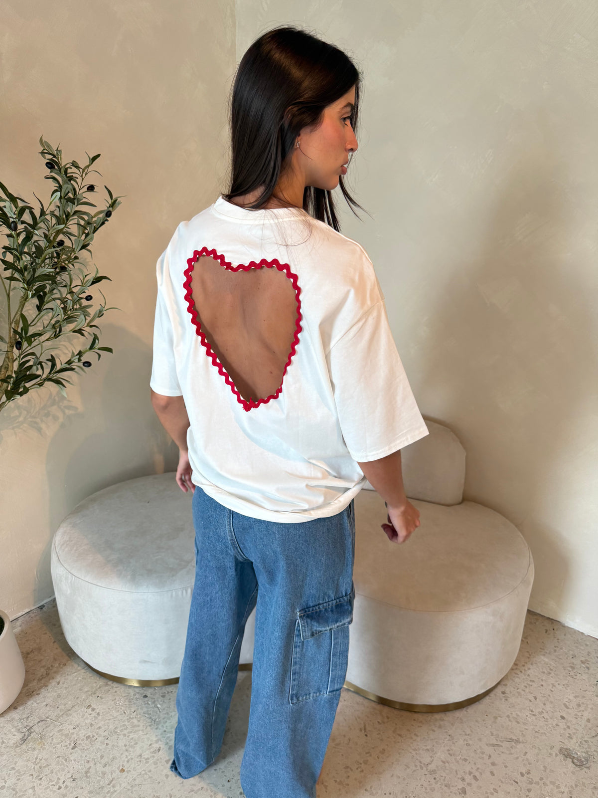 Back Red Heart Top