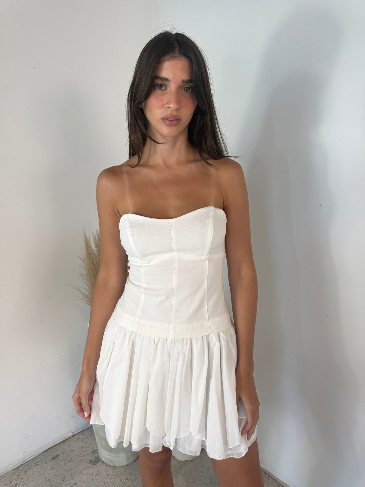 Asymmetrical Hem Bandeau Dress