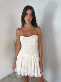 Asymmetrical Hem Bandeau Dress