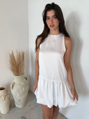 Hammered Satin Bubble Dress