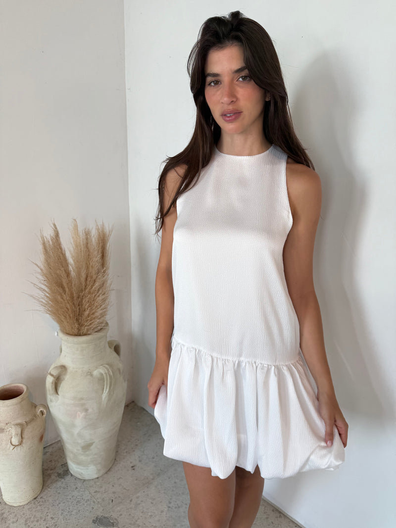 Hammered Satin Bubble Dress