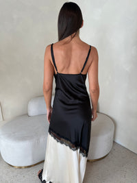 Satin Lace Strappy Dress
