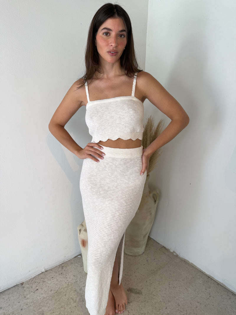 White Knit 2pc Set